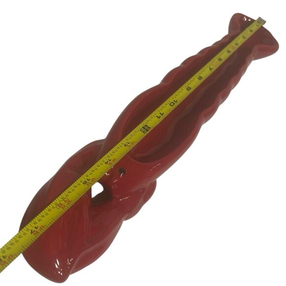 Vintage Boston Warehouse Lobster Tray 18" Red Coastal Ceramic Server Dish - Picture 6 of 9